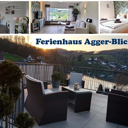 Seeblick-Ferienwohnung Im "Ferienhaus Agger-Blick" Mit Traumhafter Sonnen-Terrasse, Sauna, E-Kamin & Kajak Gummersbach Zewnętrze zdjęcie