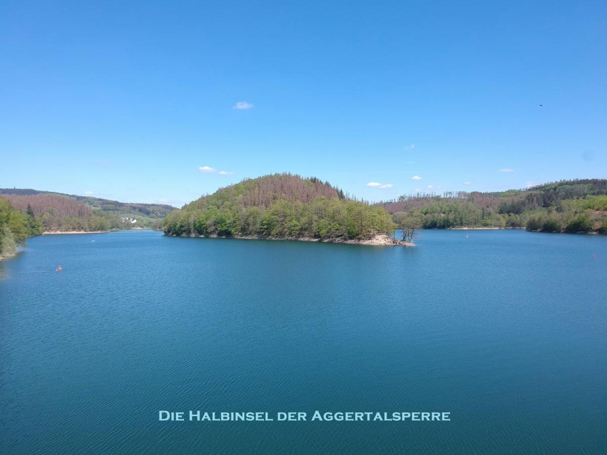 Seeblick-Ferienwohnung Im "Ferienhaus Agger-Blick" Mit Traumhafter Sonnen-Terrasse, Sauna, E-Kamin & Kajak Gummersbach Zewnętrze zdjęcie